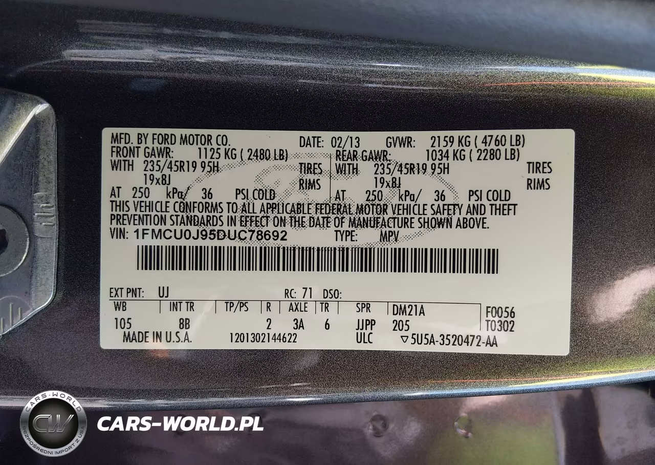 2013 Ford Escape Titanium VIN:1FMCU0J95DUC78692 - 9