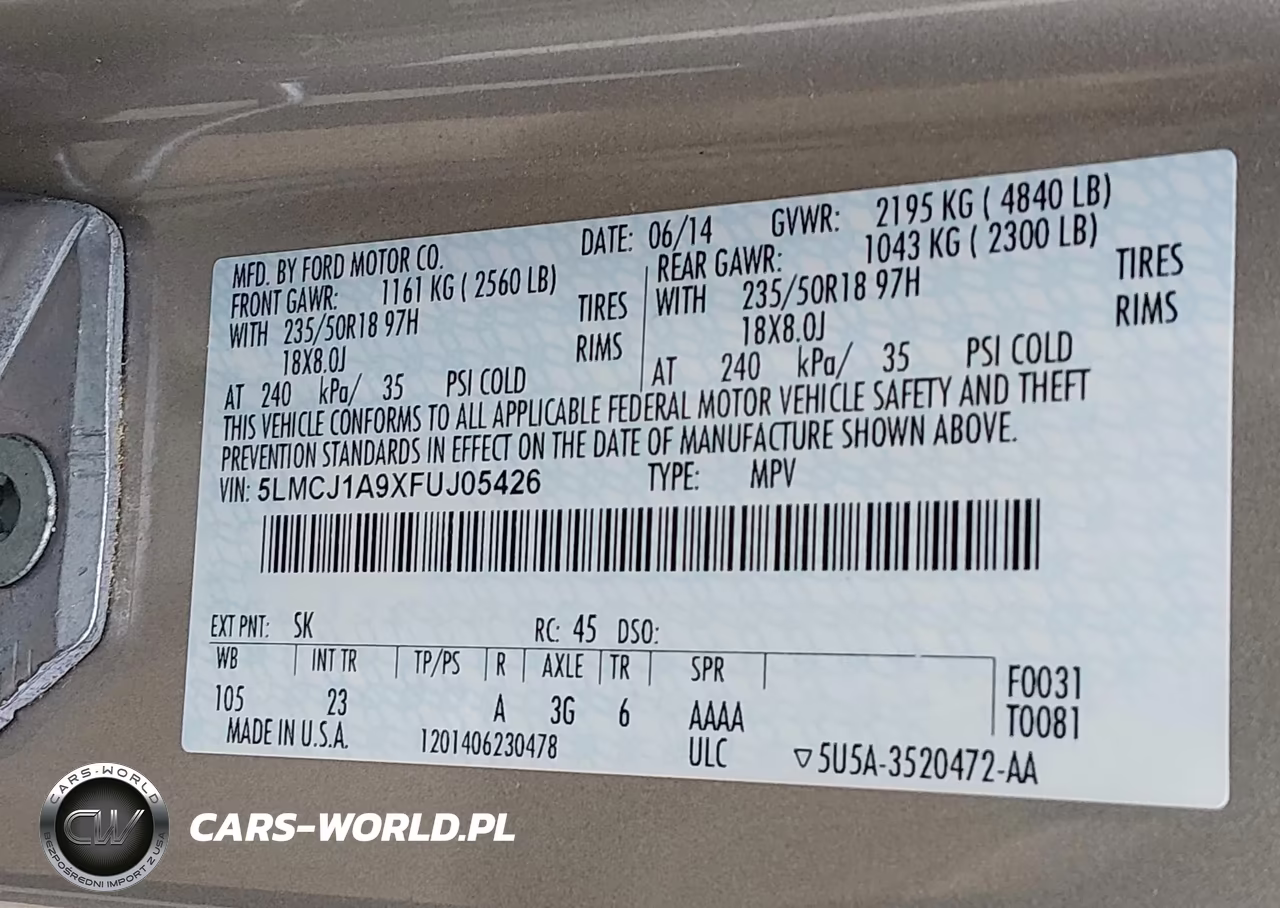 2015 Lincoln Mkc VIN:5LMCJ1A9XFUJ05426 - 9
