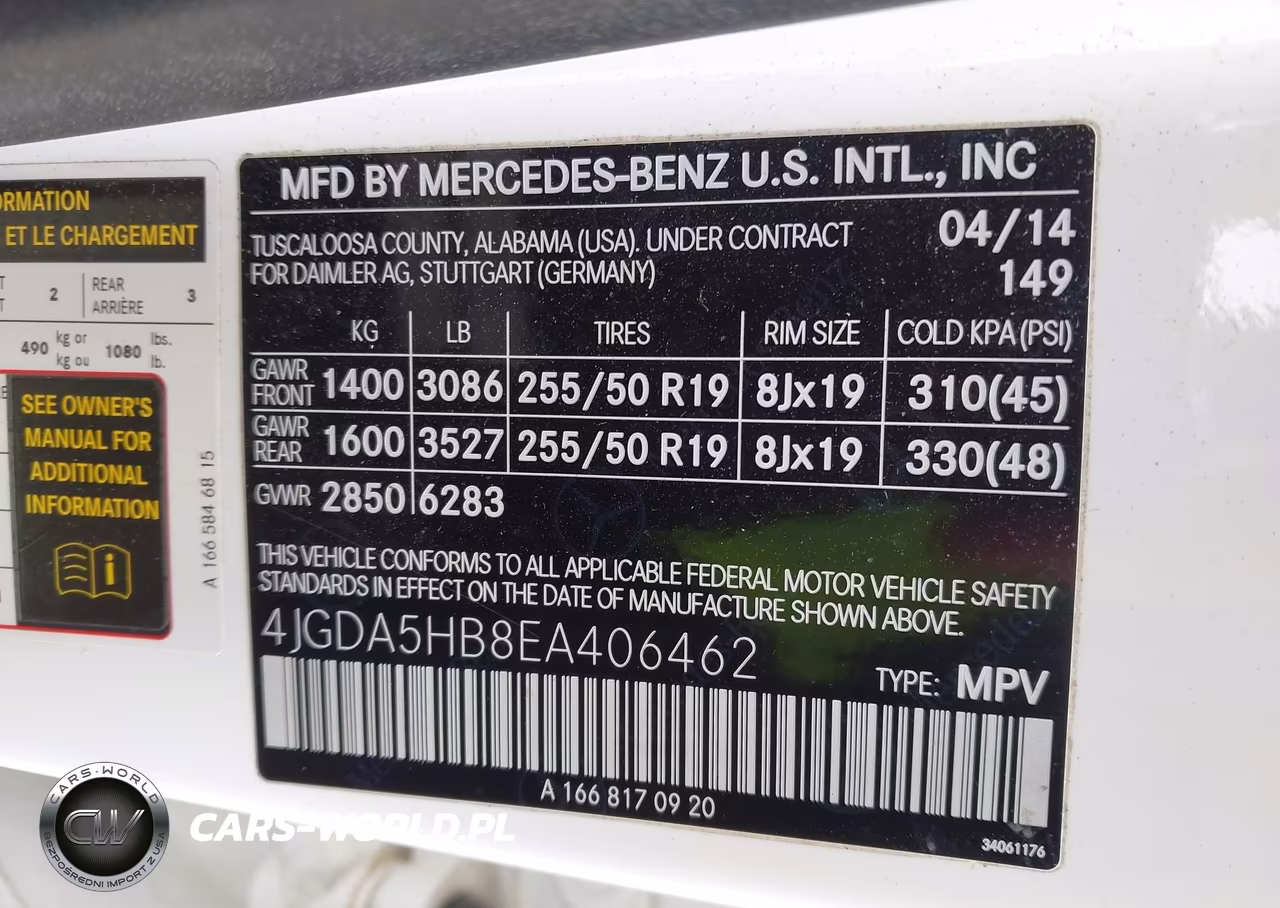 2014 Mercedes-Benz Ml 350 4Matic VIN:4JGDA5HB8EA406462 - 9