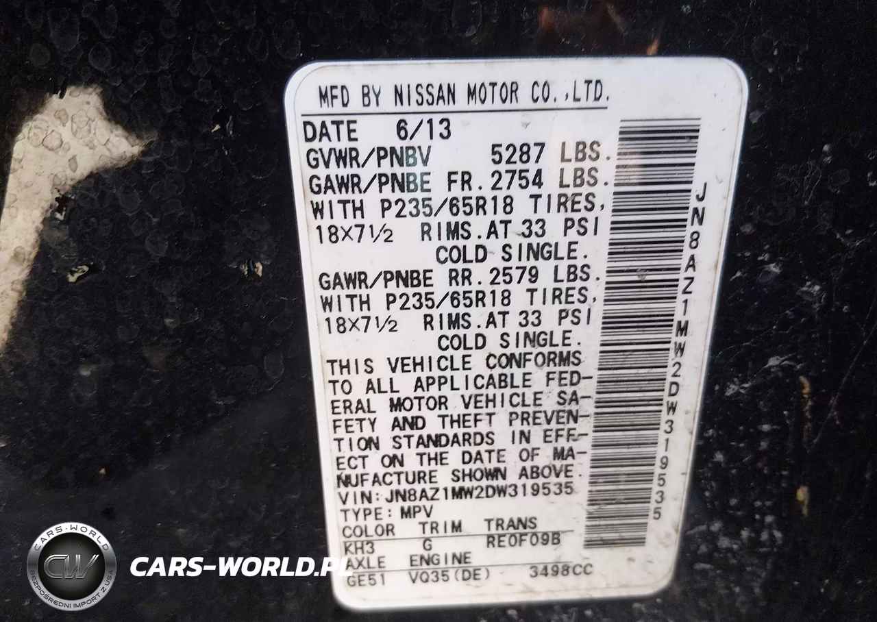 2013 Nissan Murano Sv VIN:JN8AZ1MW2DW319535 - 9