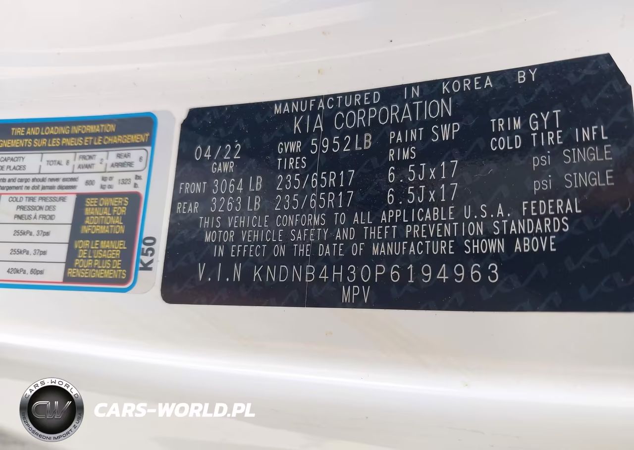2023 Kia Carnival Mpv Lx Seat Package VIN:KNDNB4H30P6194963 - 9