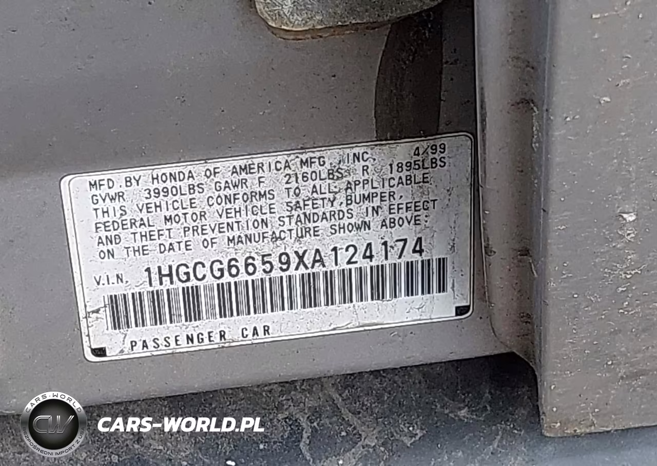 1999 Honda Accord Lx VIN:1HGCG6659XA124174 - 9