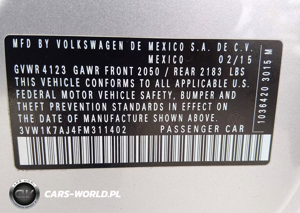 2015 Volkswagen Jetta 2.0L S VIN:3VW1K7AJ4FM311402 - 9