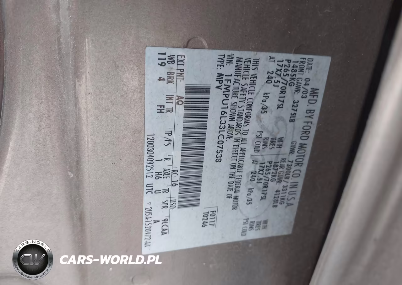 2003 Ford Expedition Xlt VIN:1FMPU16L33LC07538 - 9