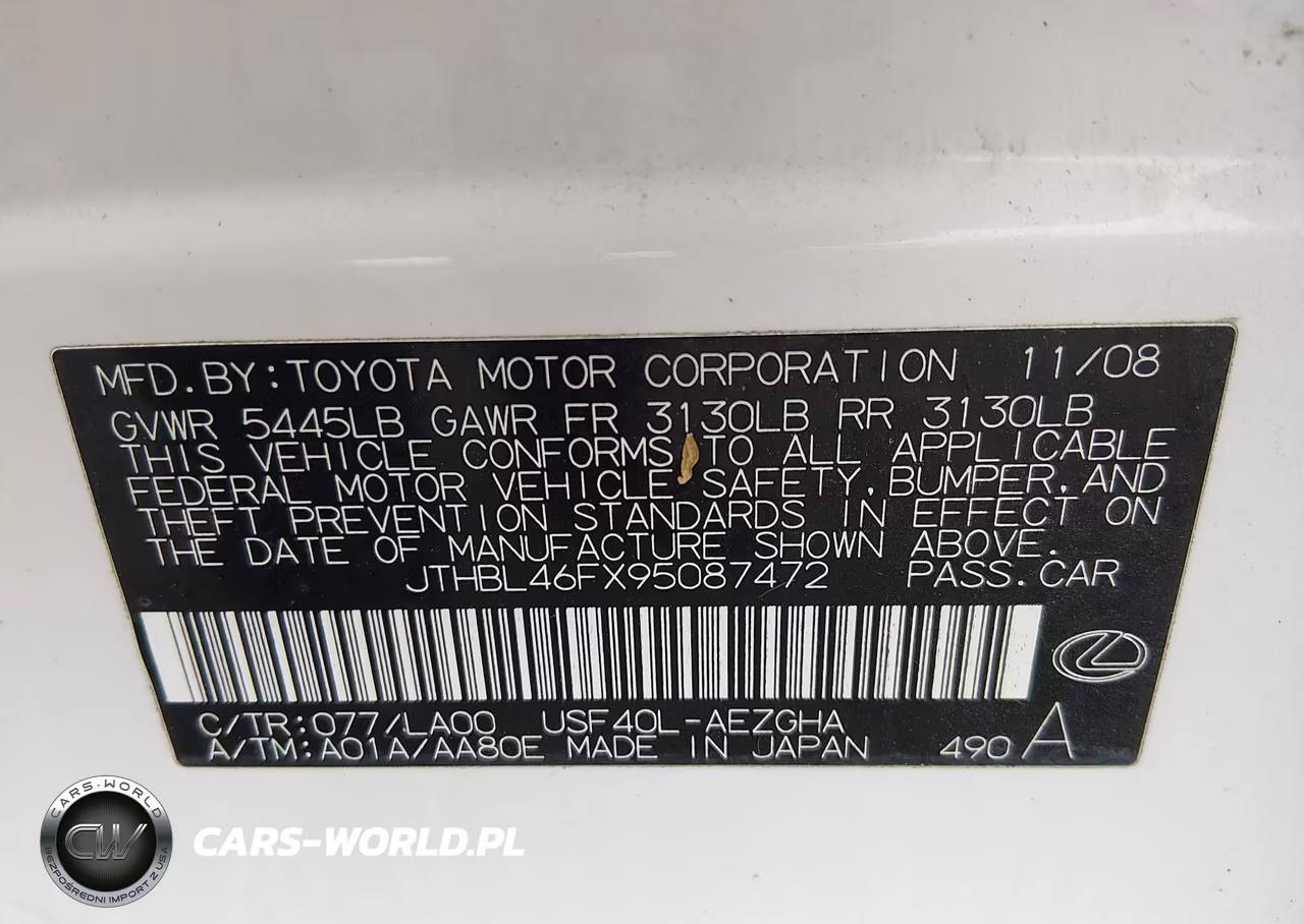 2009 Lexus Ls 460 VIN:JTHBL46FX95087472 - 9