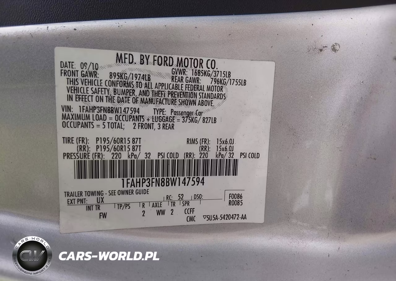 2011 Ford Focus Se VIN:1FAHP3FN8BW147594 - 9
