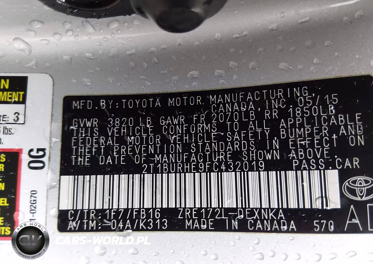 2015 Toyota Corolla Le VIN:2T1BURHE9FC432019 - 9