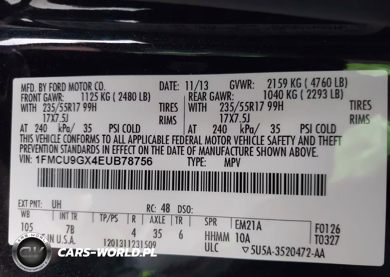 2014 Ford Escape Se VIN:1FMCU9GX4EUB78756 - 9
