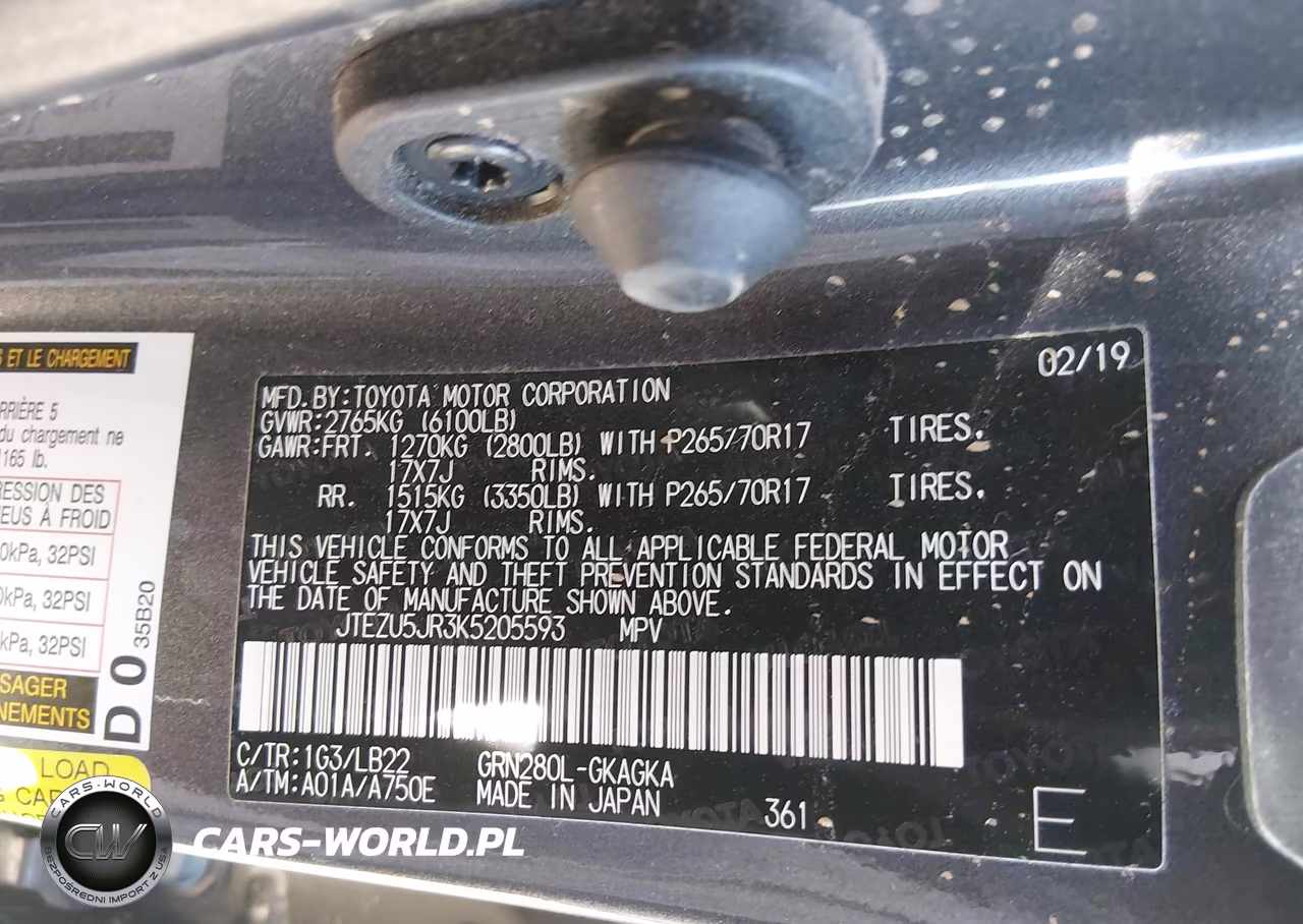 2019 Toyota 4Runner Sr5 Premium VIN:JTEZU5JR3K5205593 - 9