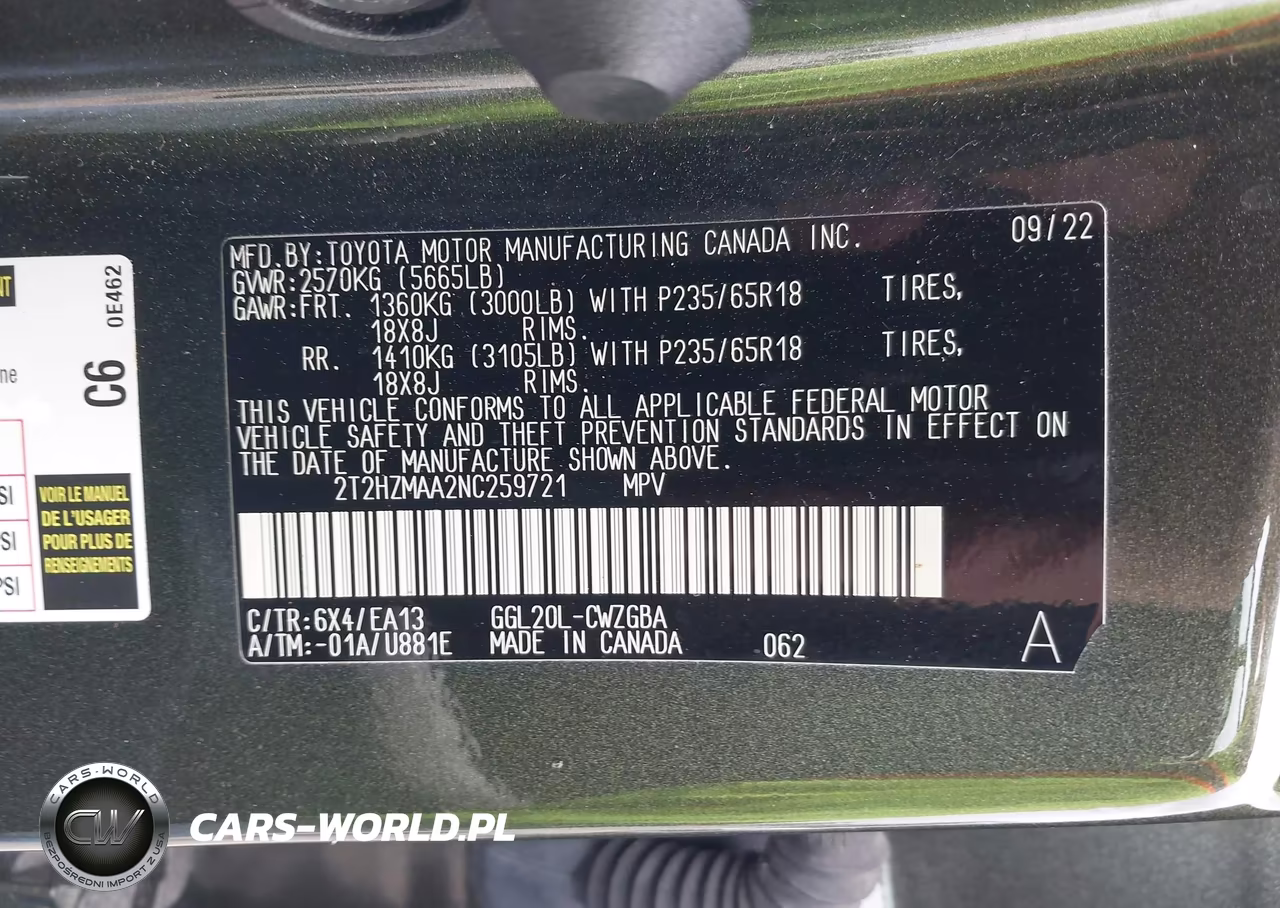 2022 Lexus Rx 350 VIN:2T2HZMAA2NC259721 - 9