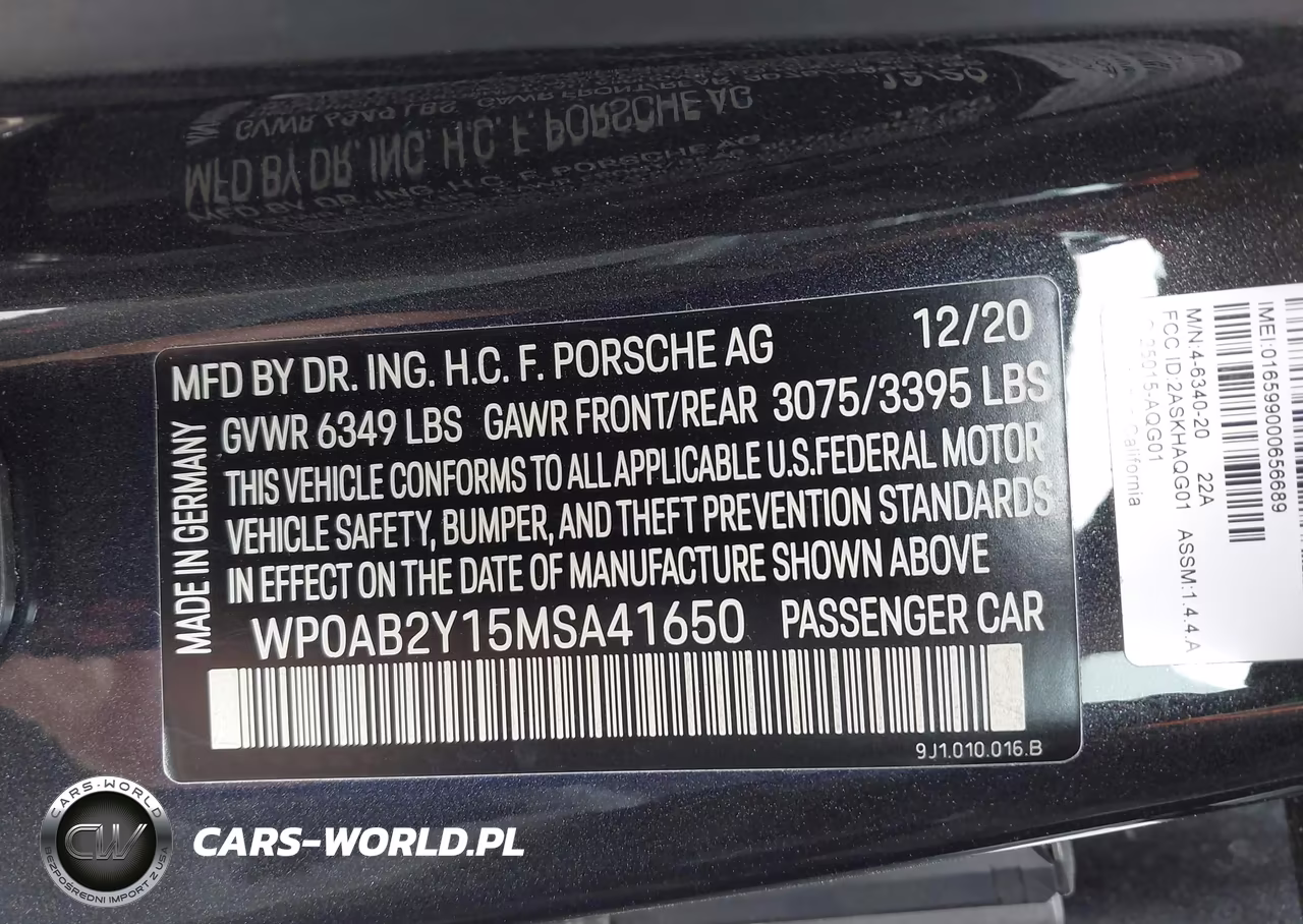 2021 Porsche Taycan 4S VIN:WP0AB2Y15MSA41650 - 9
