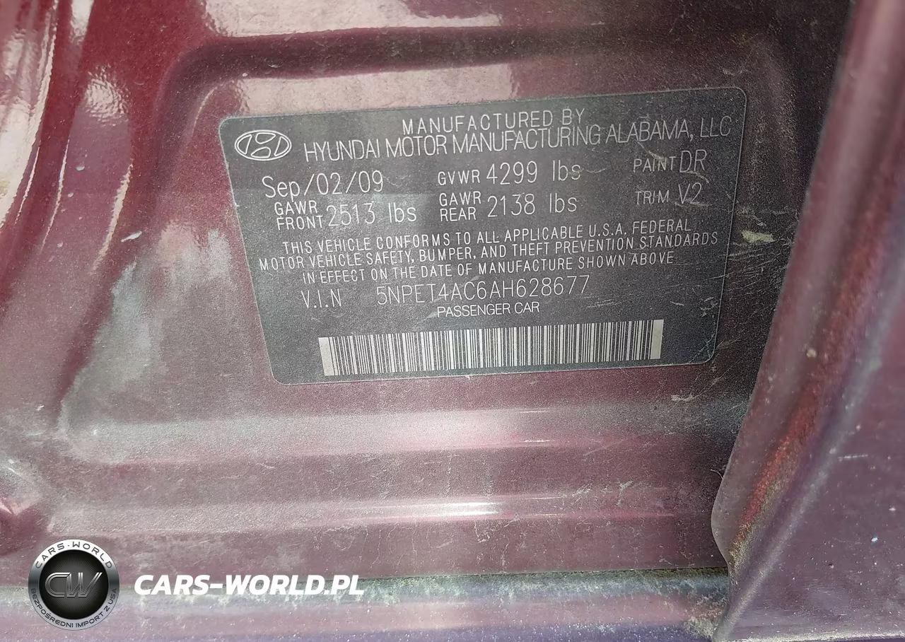 2010 Hyundai Sonata Gls VIN:5NPET4AC6AH628677 - 9