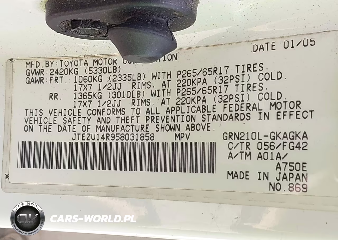 2005 Toyota 4Runner Sr5 V6 VIN:JTEZU14R958031858 - 9