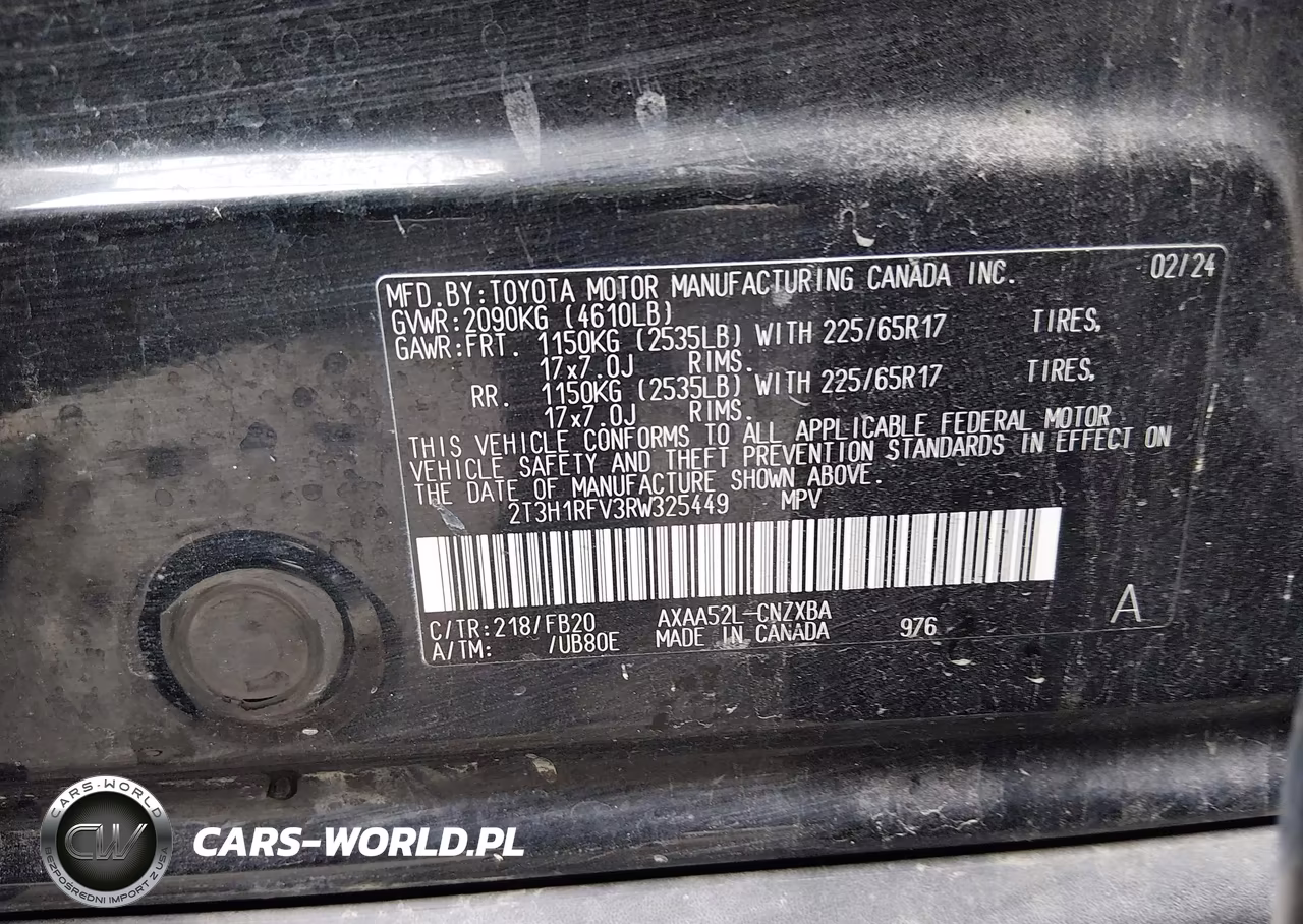 2024 Toyota Rav4 Le VIN:2T3H1RFV3RW325449 - 9