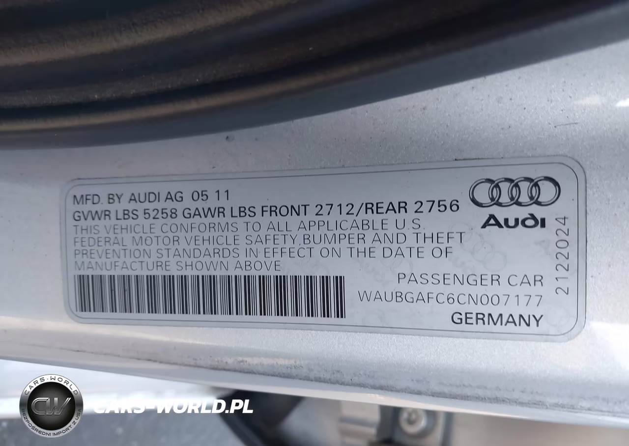2012 Audi A6 3.0 Premium VIN:WAUBGAFC6CN007177 - 9