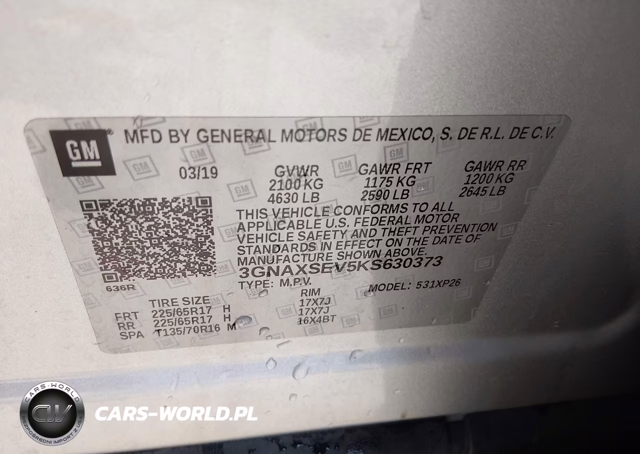 2019 Chevrolet Equinox Ls VIN:3GNAXSEV5KS630373 - 9
