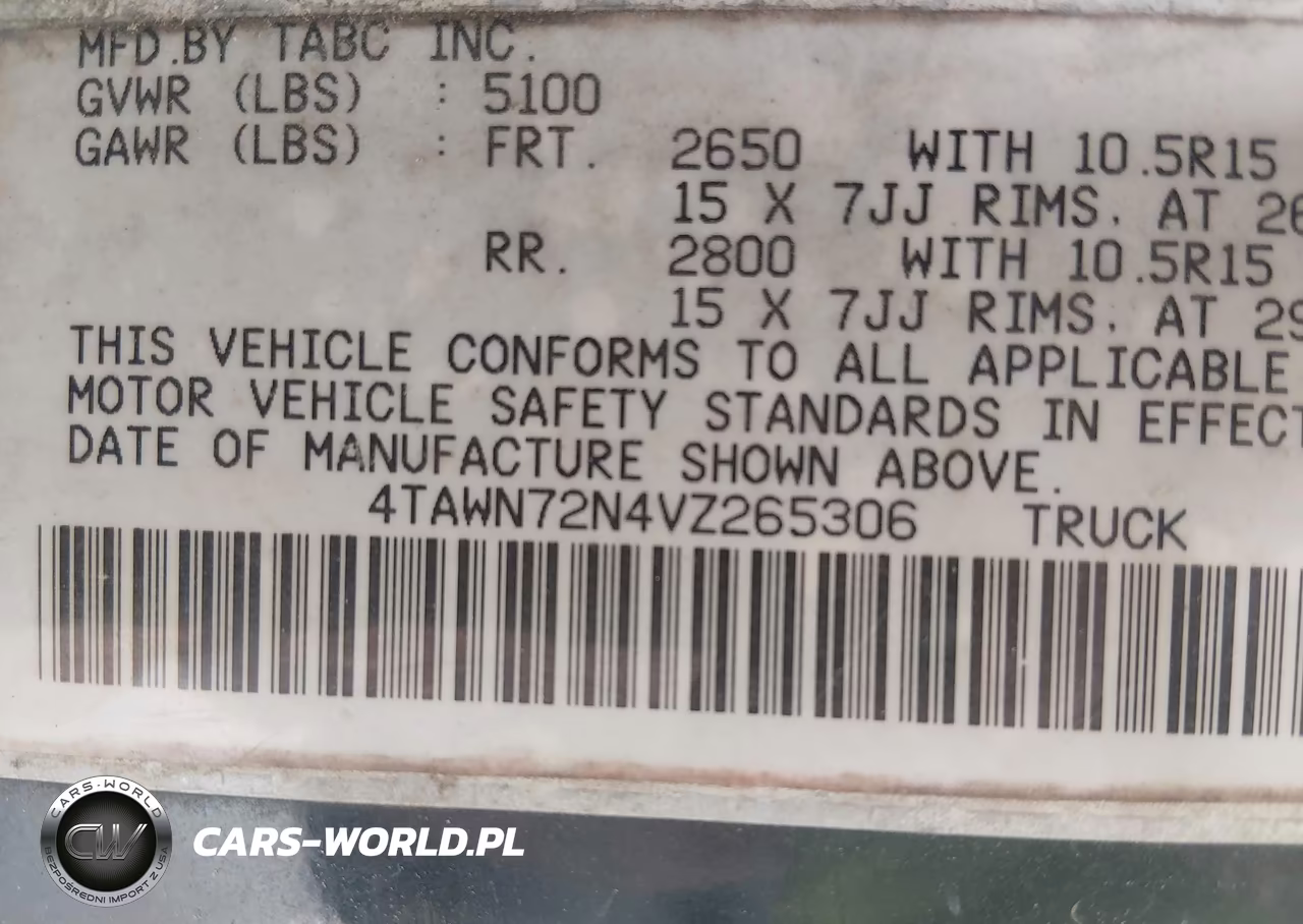 1997 Toyota Tacoma Base V6 VIN:4TAWN72N4VZ265306 - 9