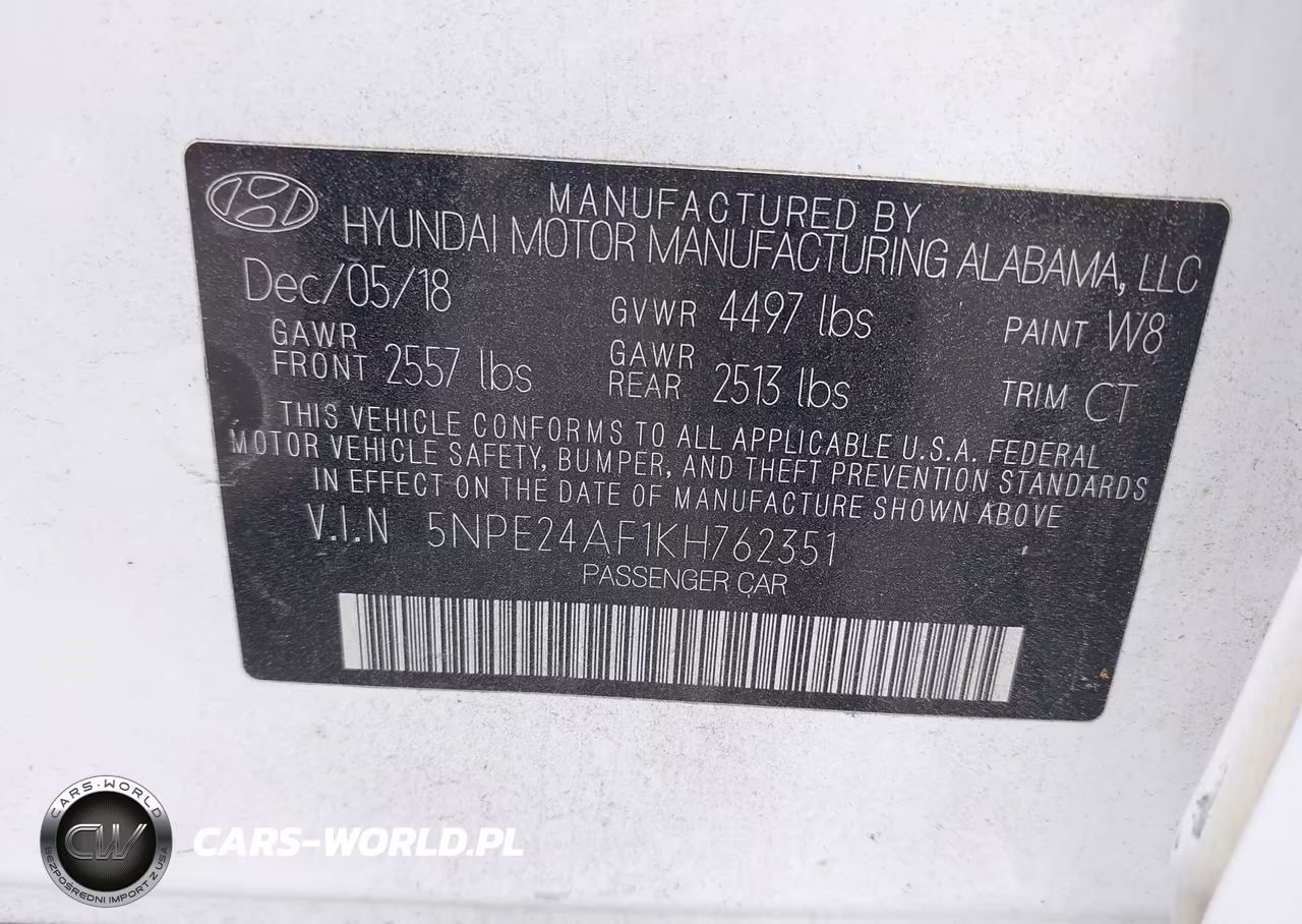 2019 Hyundai Sonata Se VIN:5NPE24AF1KH762351 - 9