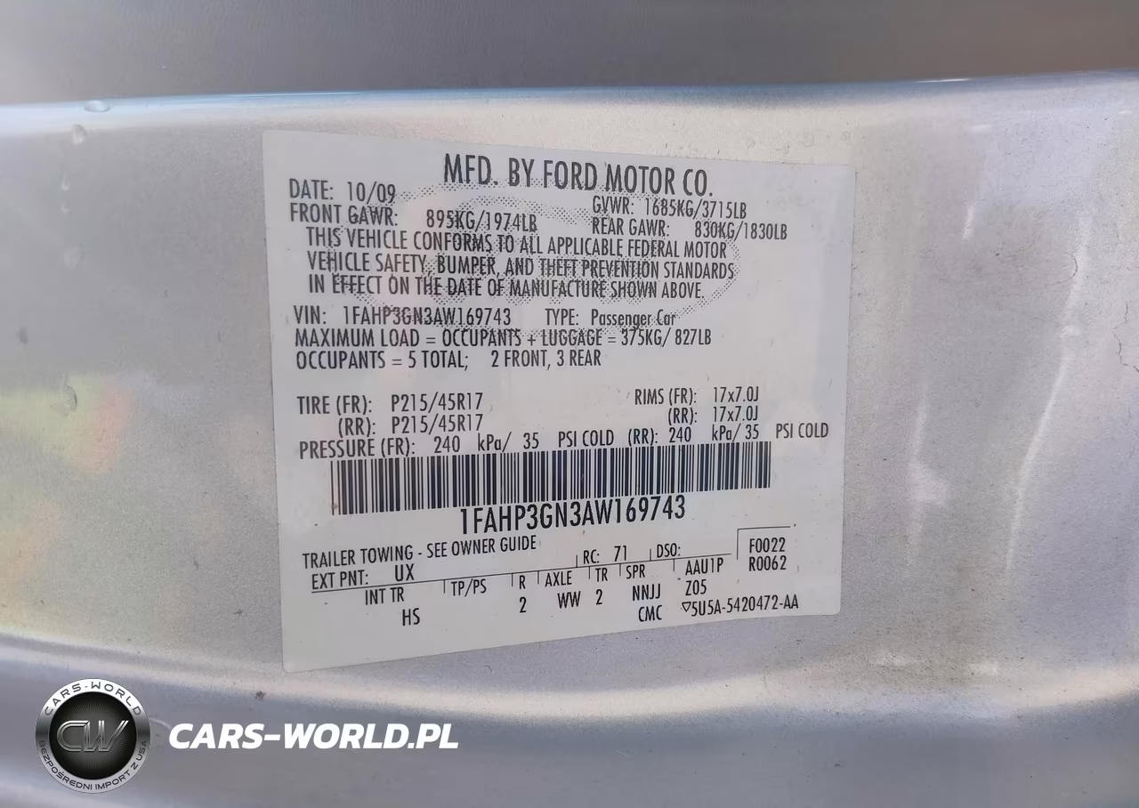 2010 Ford Focus Ses VIN:1FAHP3GN3AW169743 - 9
