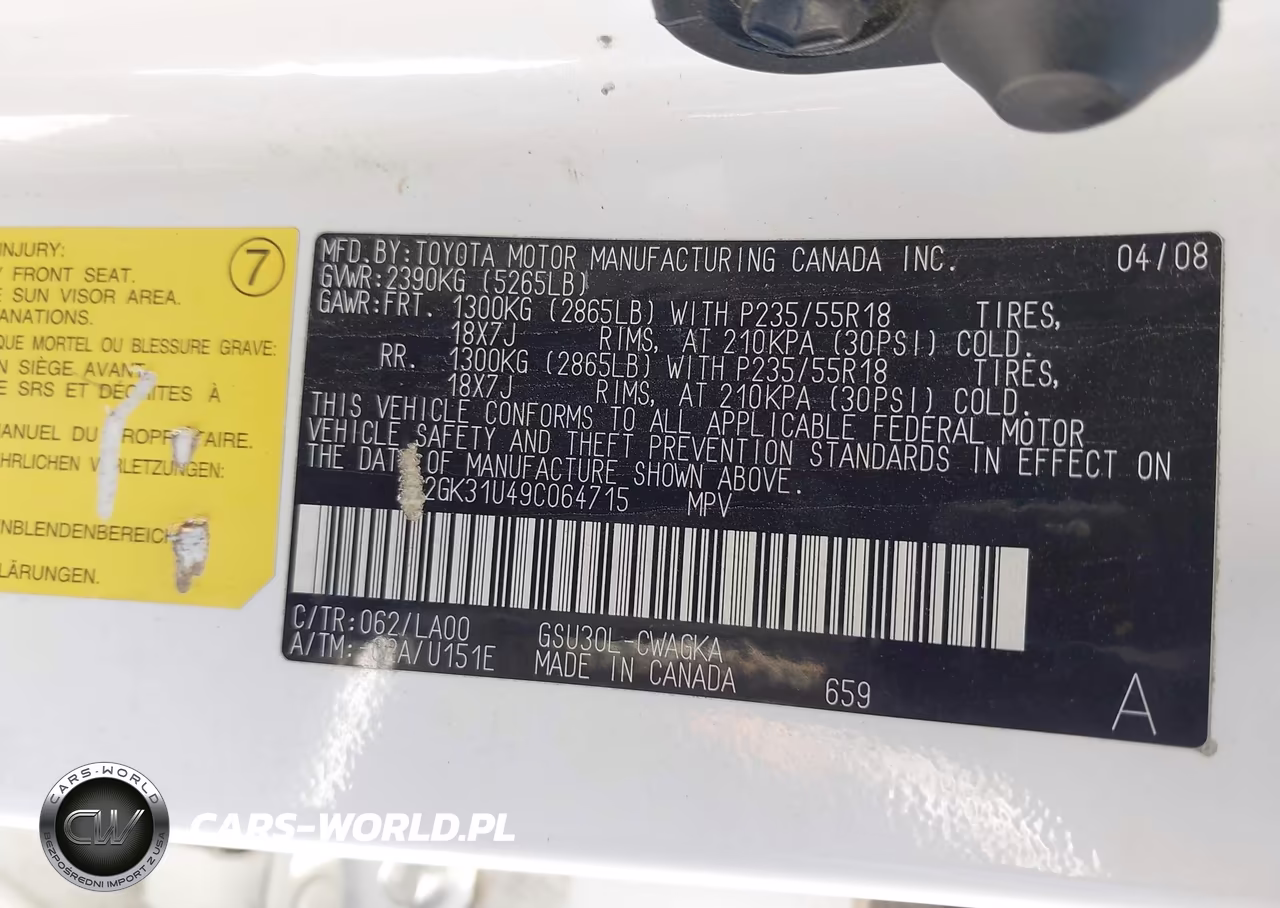 2009 Lexus Rx 350 VIN:2T2GK31U49C064715 - 9