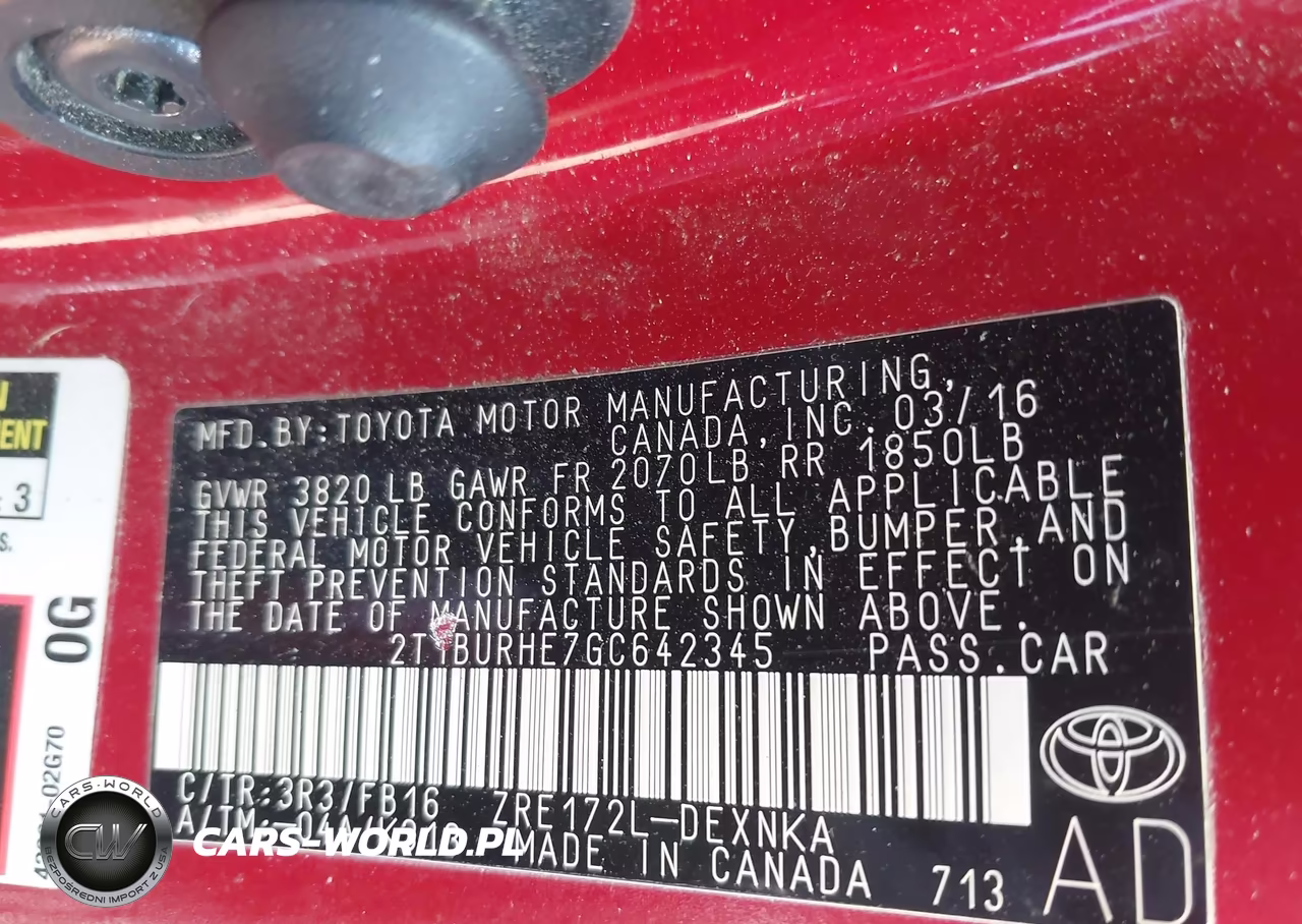 2016 Toyota Corolla Le VIN:2T1BURHE7GC642345 - 9