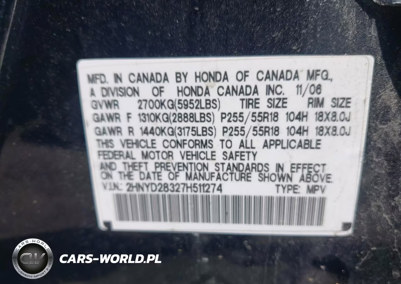 2007 Acura Mdx Technology Package VIN:2HNYD28327H511274 - 9