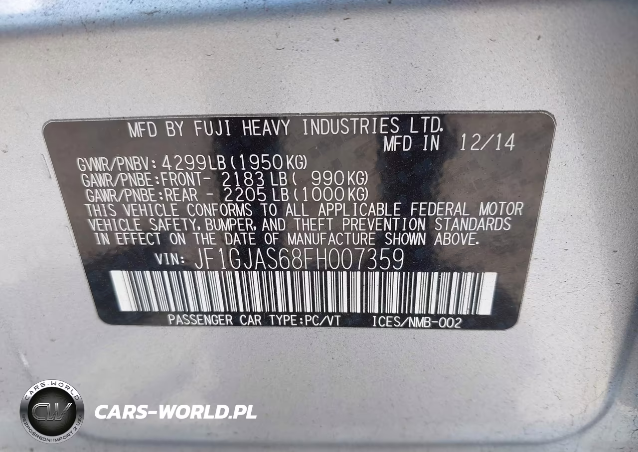 2015 Subaru Impreza 2.0I Limited VIN:JF1GJAS68FH007359 - 9