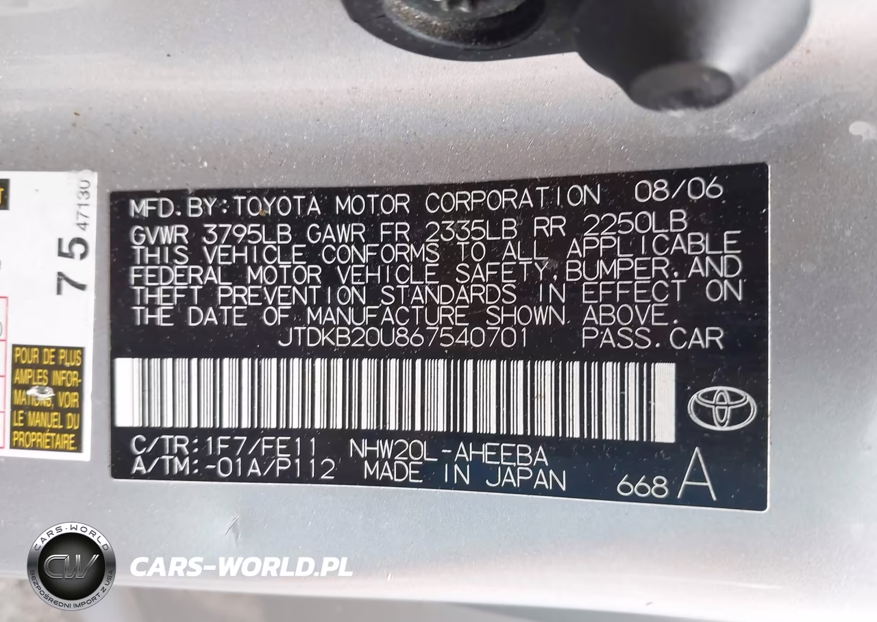 2006 Toyota Prius VIN:JTDKB20U867540701 - 9