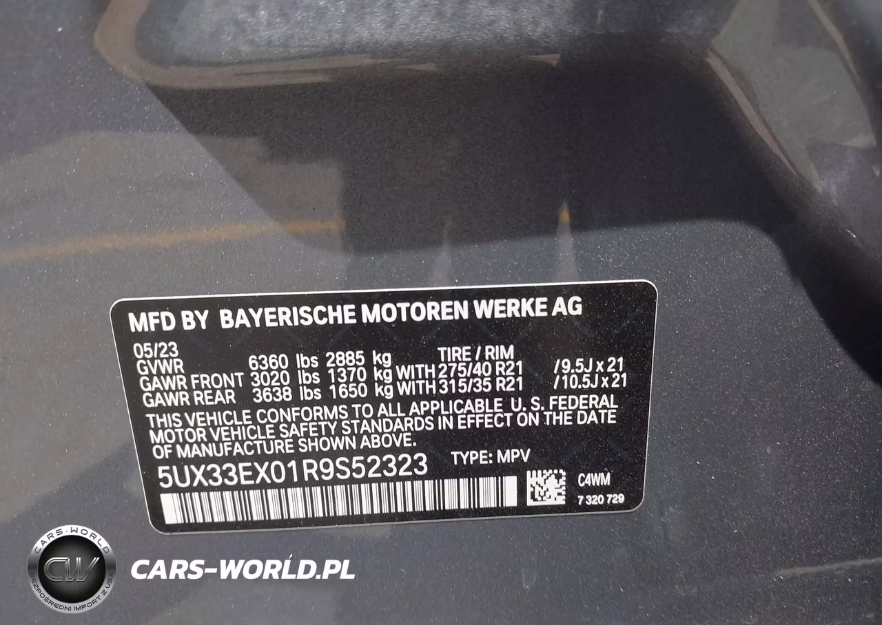 2024 BMW X6 xDrive40I VIN:5UX33EX01R9S52323 - 9