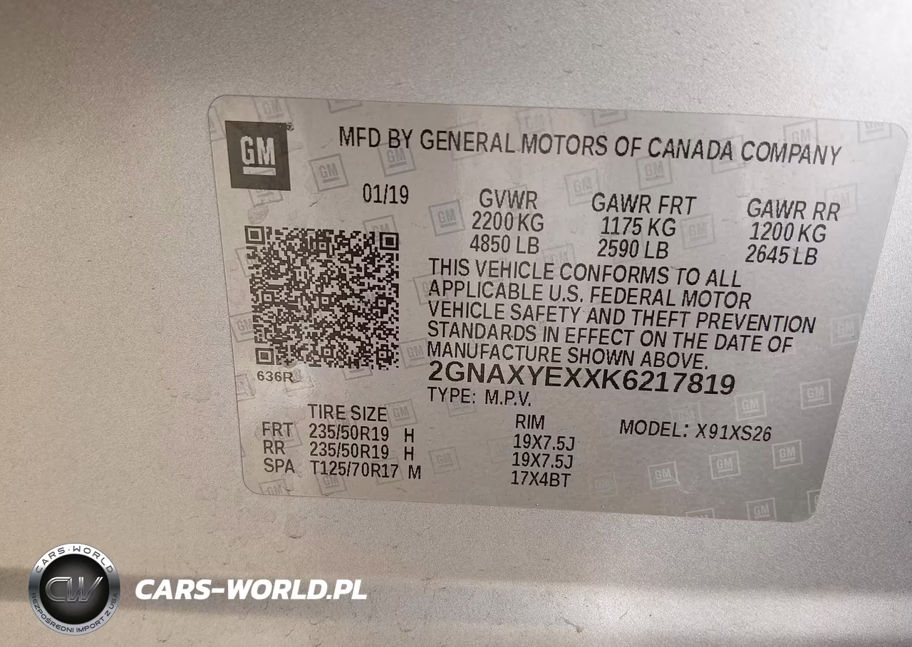 2019 Chevrolet Equinox Premier VIN:2GNAXYEXXK6217819 - 9