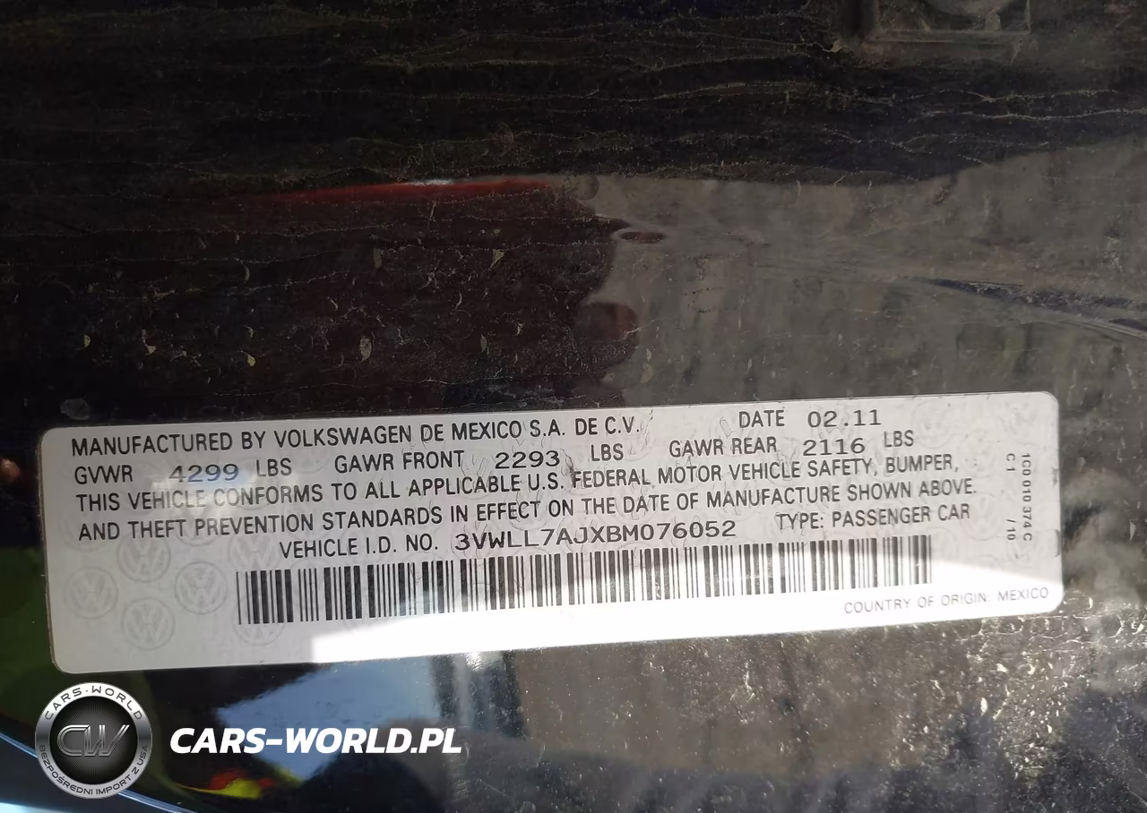 2011 Volkswagen Jetta 2.0L Tdi Le VIN:3VWLL7AJXBM076052 - 9