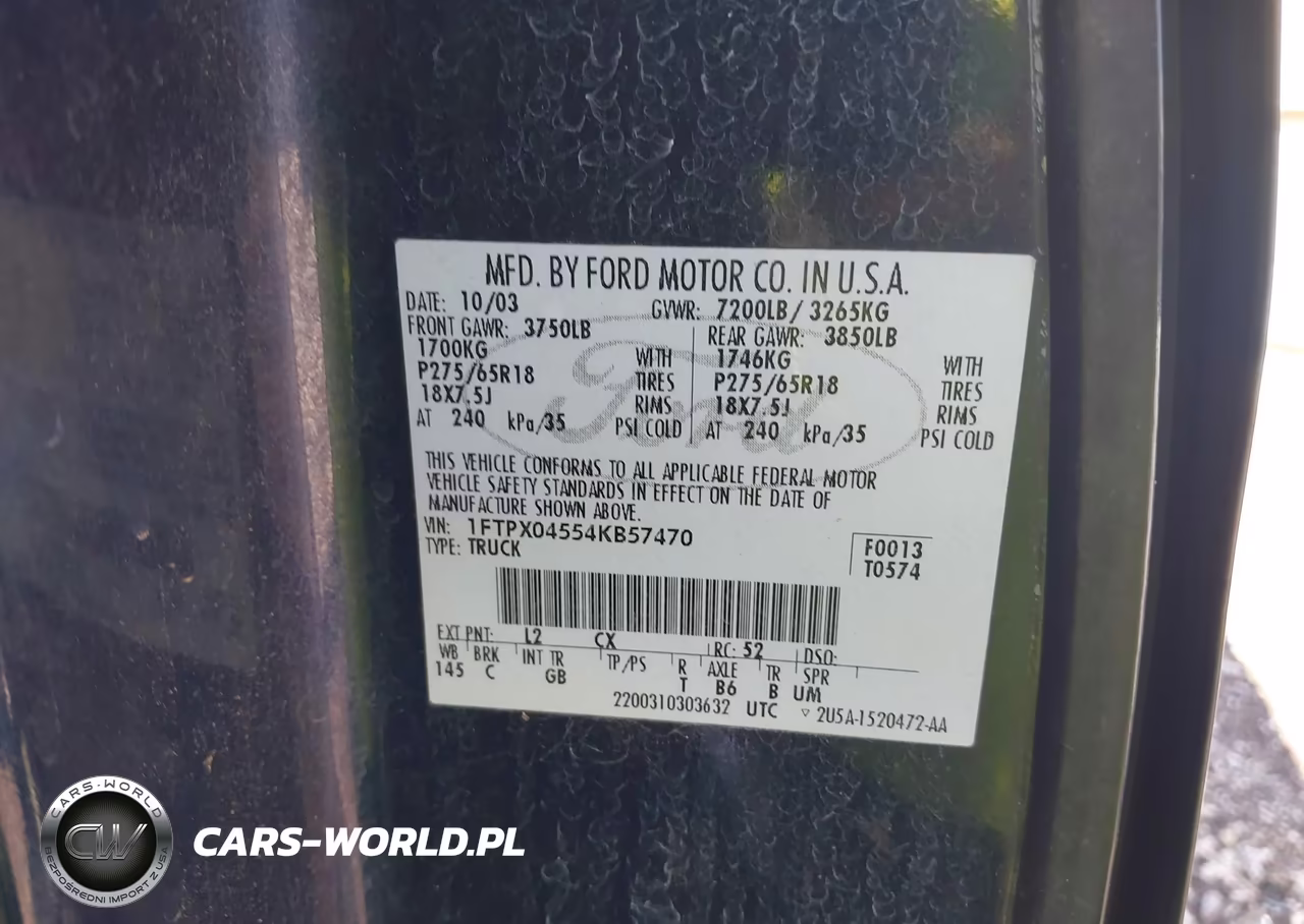 2004 Ford F-150 Fx4-Xlt VIN:1FTPX04554KB57470 - 9