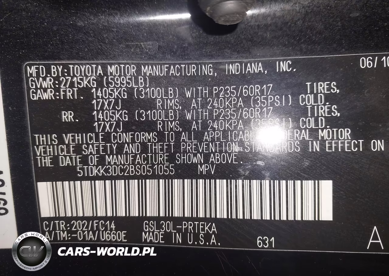 2011 Toyota Sienna Le V6 VIN:5TDKK3DC2BS051055 - 9