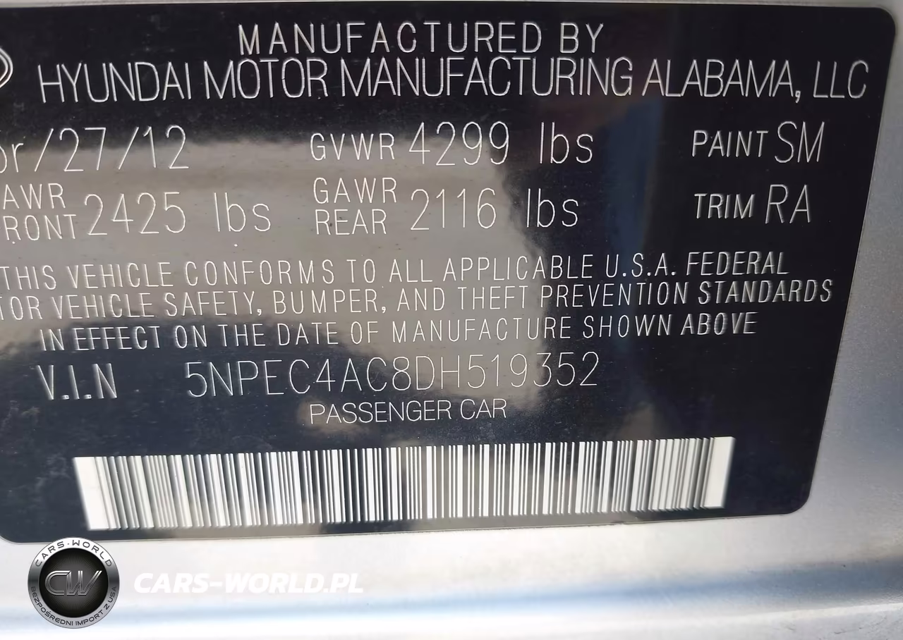 2013 Hyundai Sonata Limited VIN:5NPEC4AC8DH519352 - 9