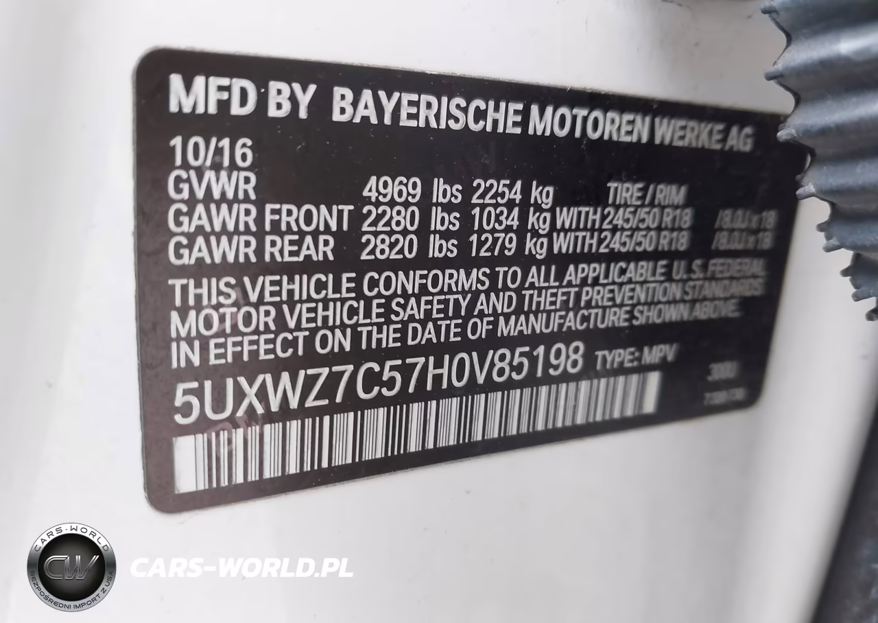 2017 BMW X3 Sdrive28I VIN:5UXWZ7C57H0V85198 - 9
