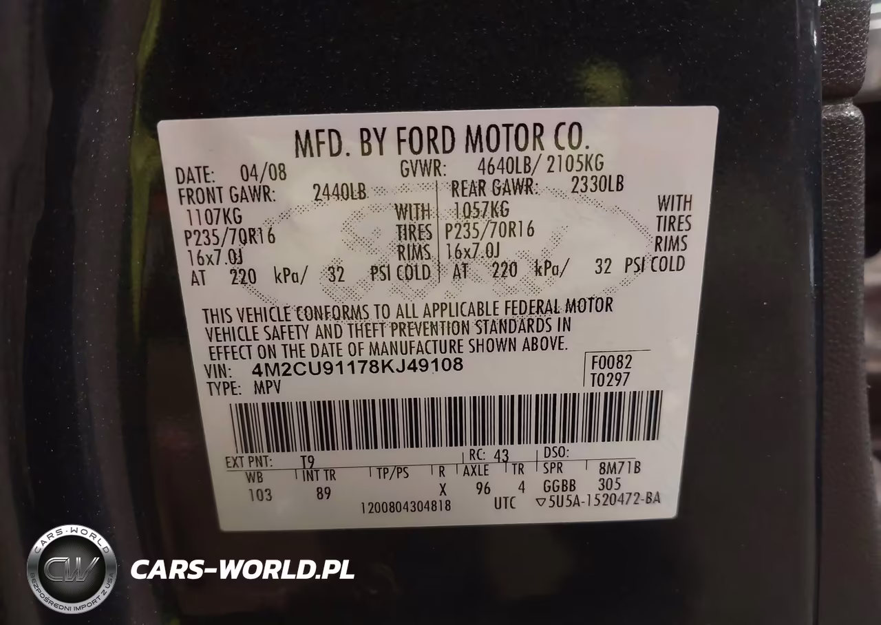 2008 Mercury Mariner V6 VIN:4M2CU91178KJ49108 - 9