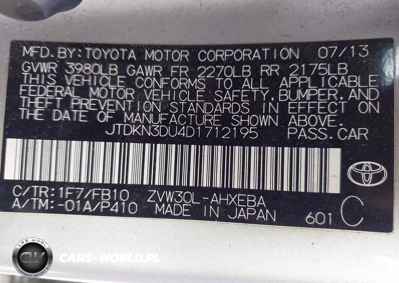 2013 Toyota Prius Three VIN:JTDKN3DU4D1712195 - 9