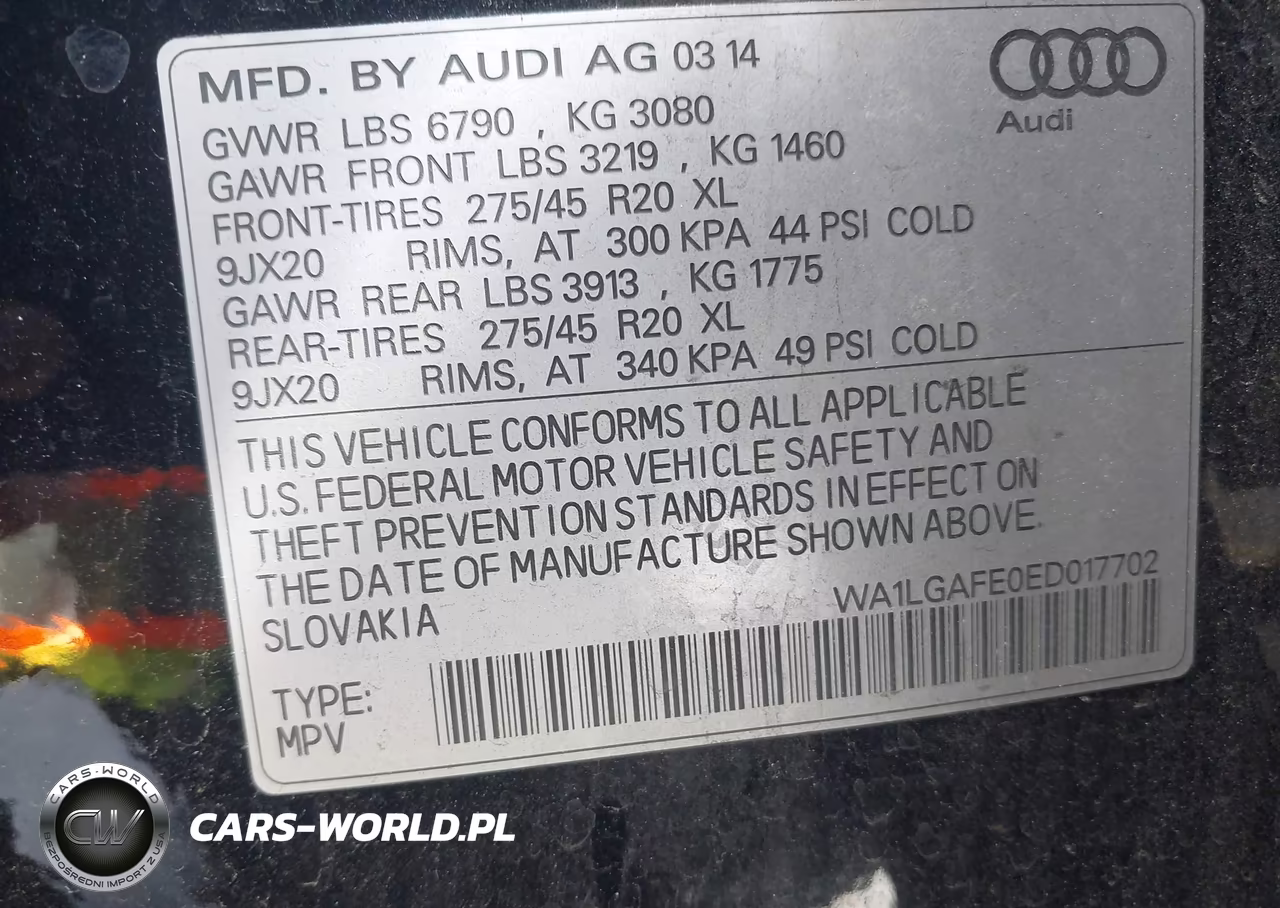 2014 Audi Q7 3.0T Premium VIN:WA1LGAFE0ED017702 - 9