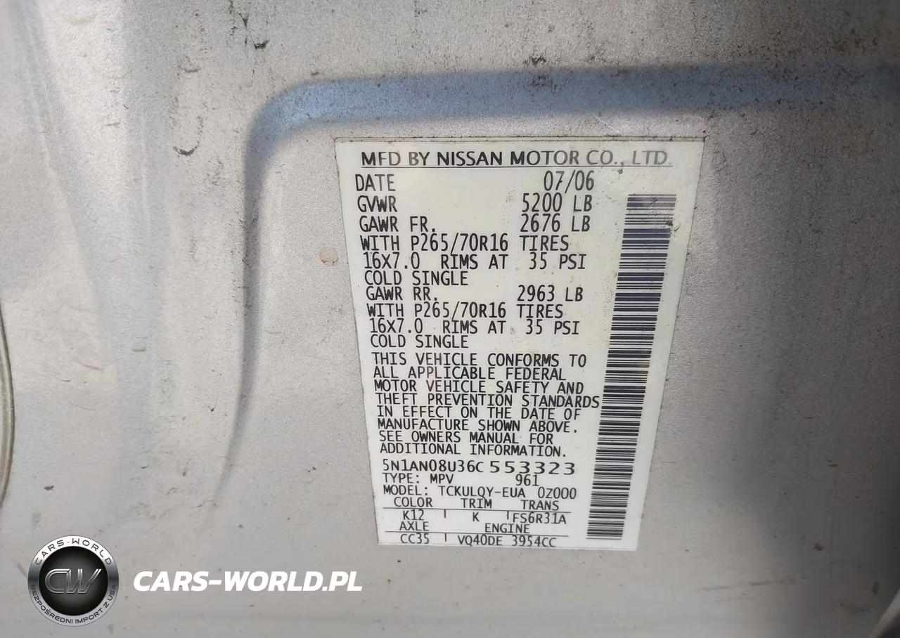 2006 Nissan Xterra X VIN:5N1AN08U36C553323 - 9