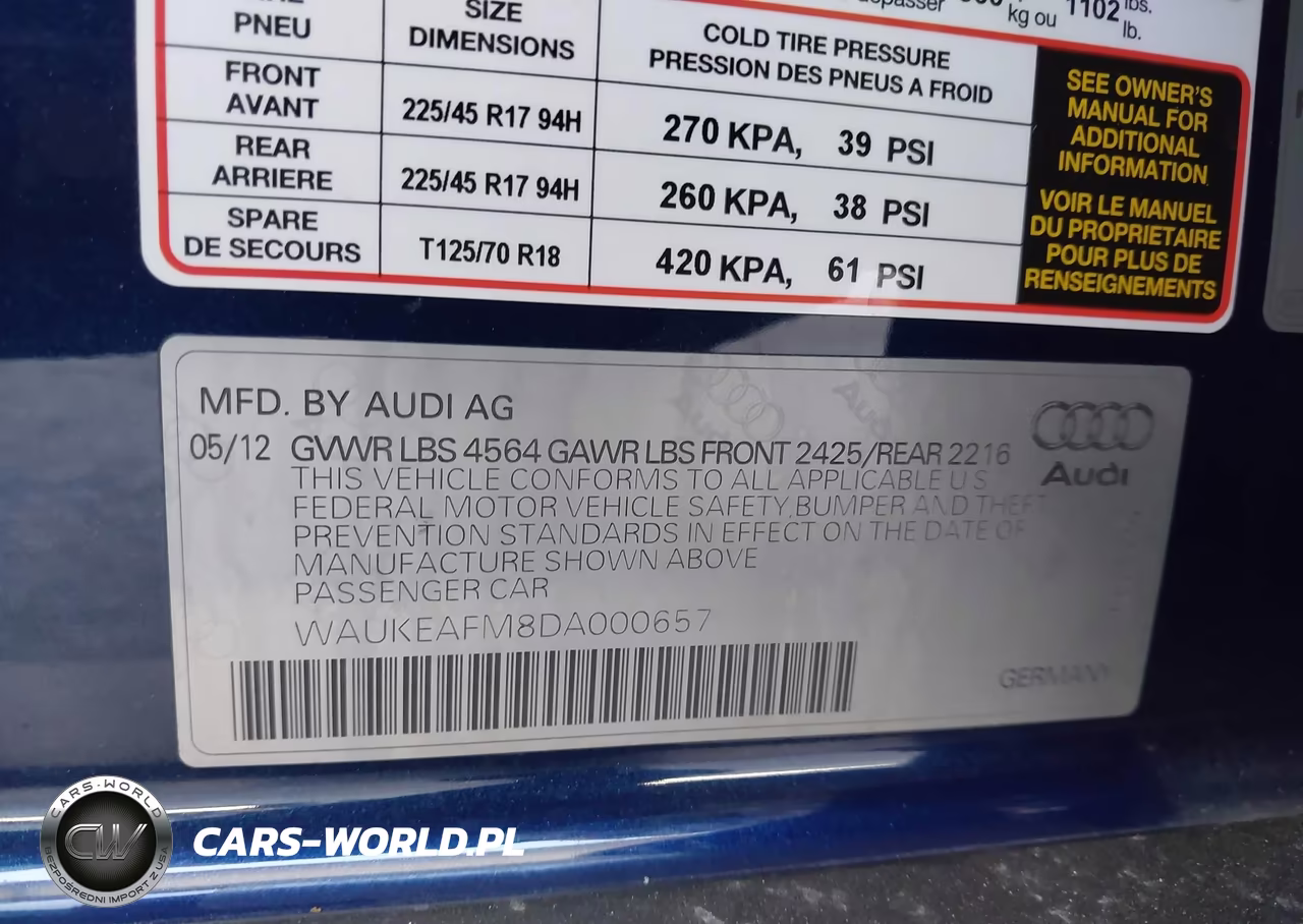 2013 Audi A3 2.0T Premium VIN:WAUKEAFM8DA000657 - 9