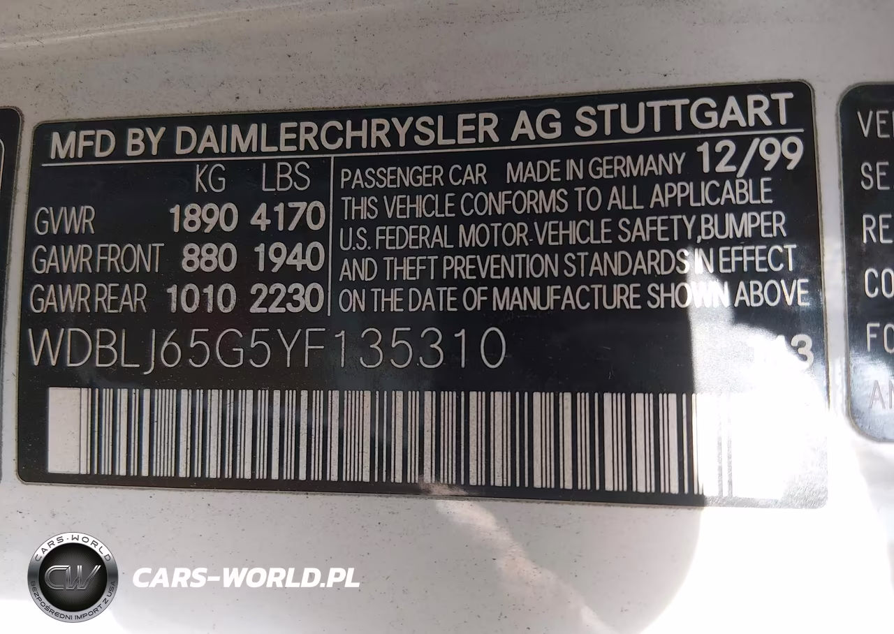 2000 Mercedes-Benz Clk 320 VIN:WDBLJ65G5YF135310 - 9