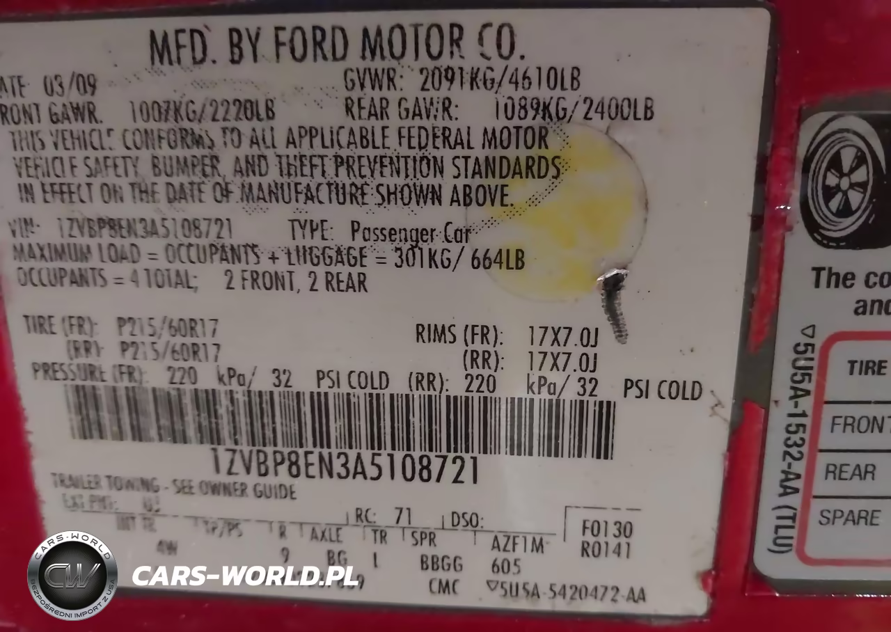 2010 Ford Mustang V6-V6 Premium VIN:1ZVBP8EN3A5108721 - 9