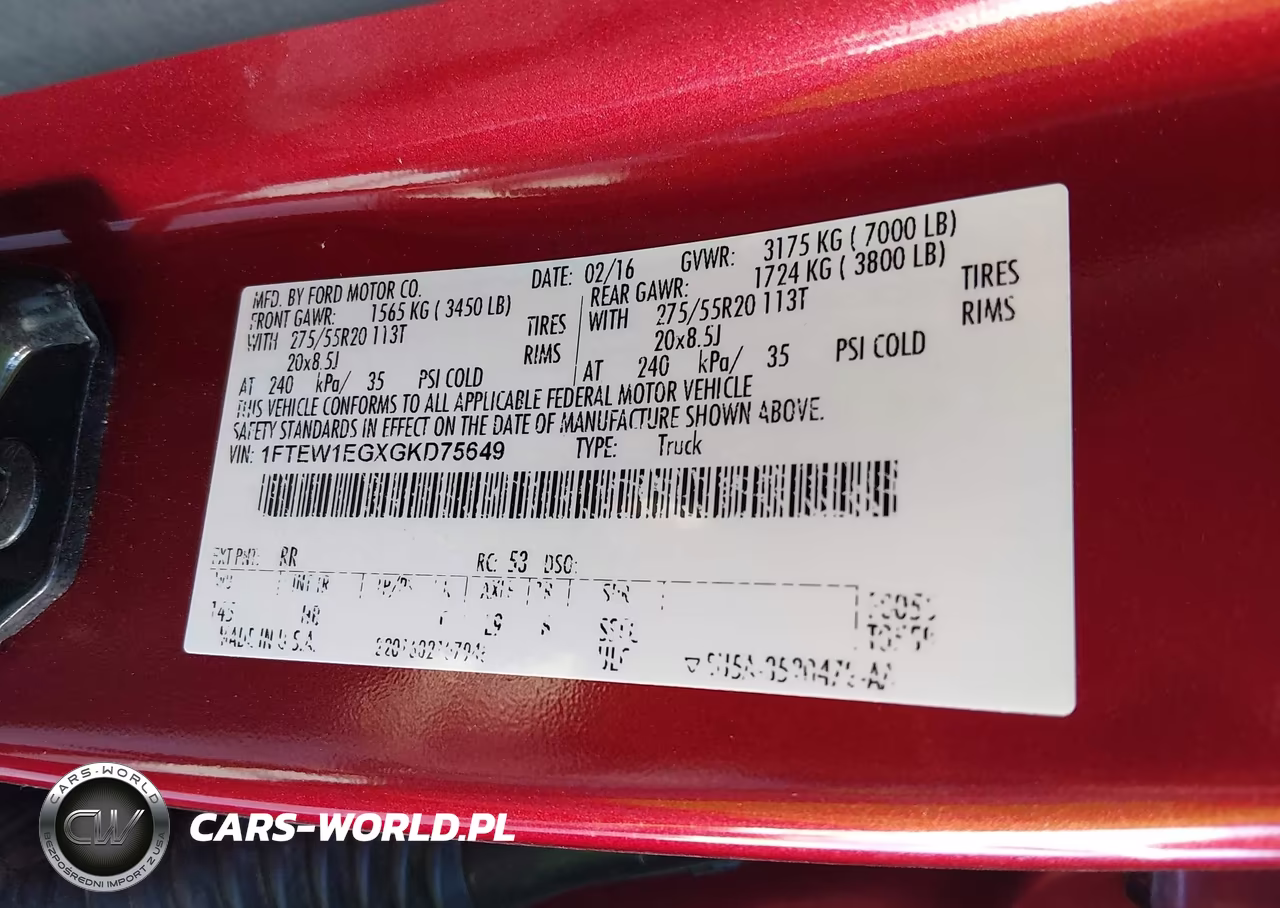 2016 Ford F-150 Lariat VIN:1FTEW1EGXGKD75649 - 9
