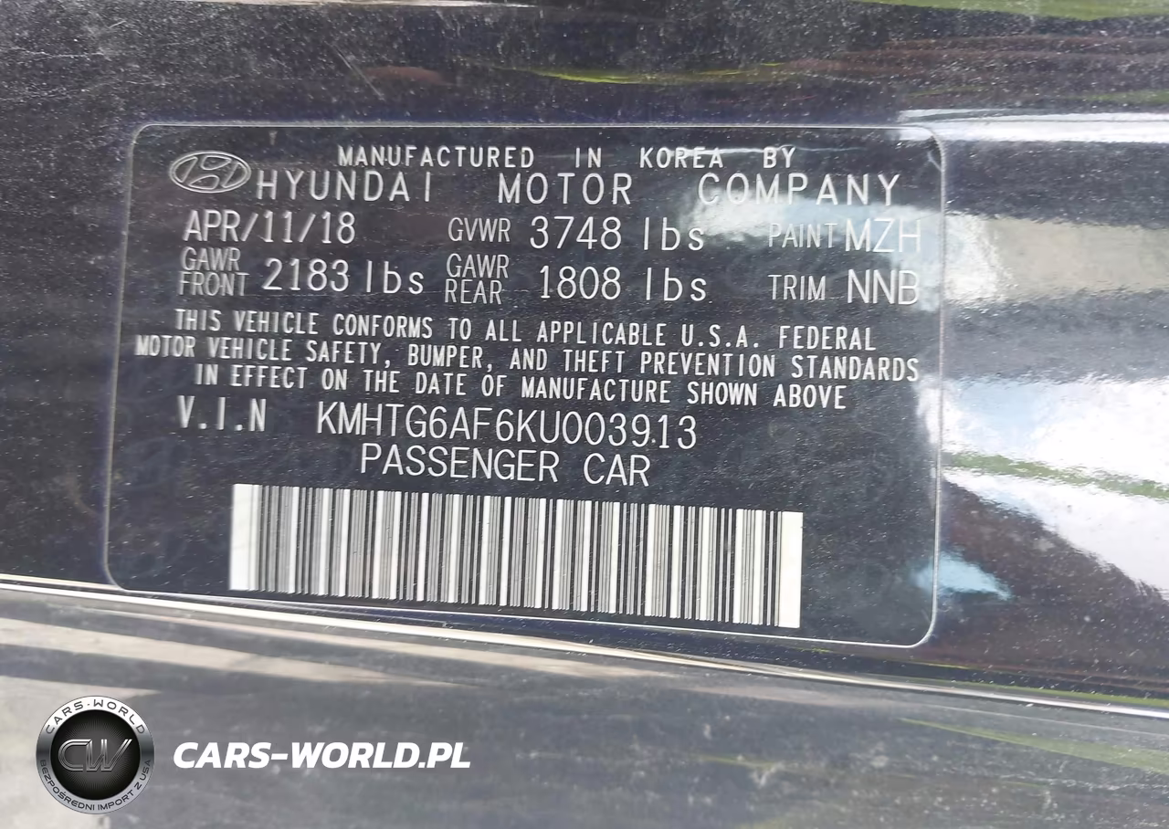 2019 Hyundai Veloster 2.0 VIN:KMHTG6AF6KU003913 - 9