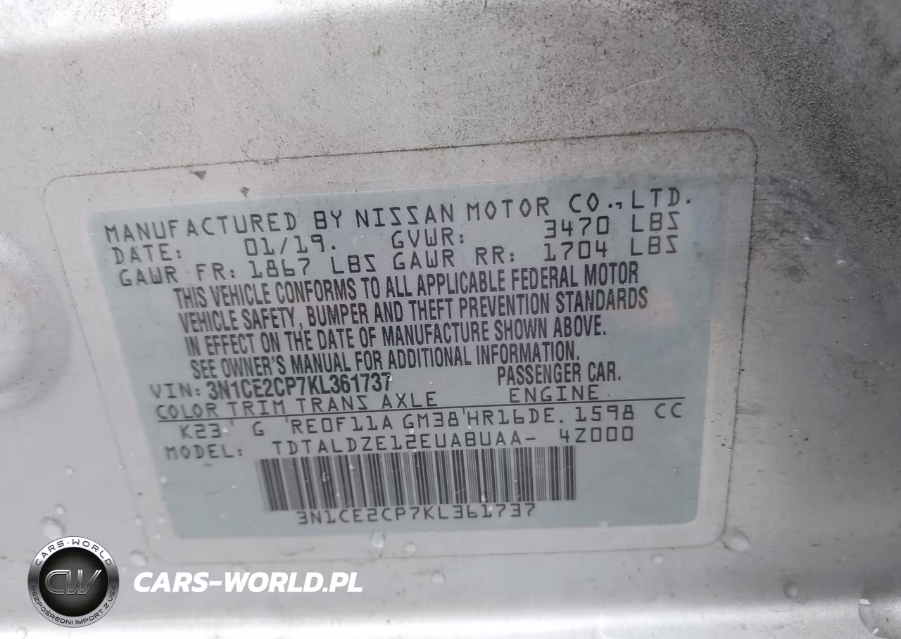 2019 Nissan Versa Note Sv VIN:3N1CE2CP7KL361737 - 9