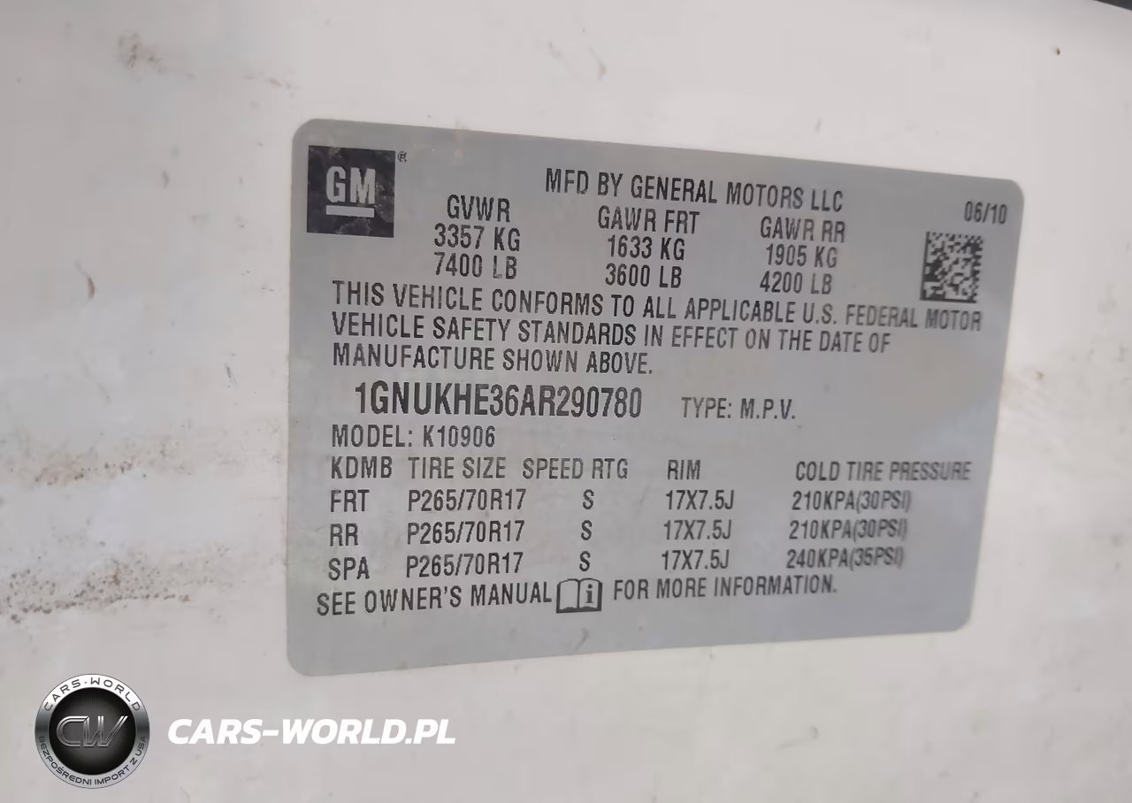 2010 Chevrolet Suburban 1500 Ls VIN:1GNUKHE36AR290780 - 9