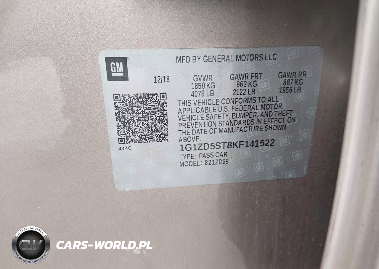 2019 Chevrolet Malibu Lt VIN:1G1ZD5ST8KF141522 - 9