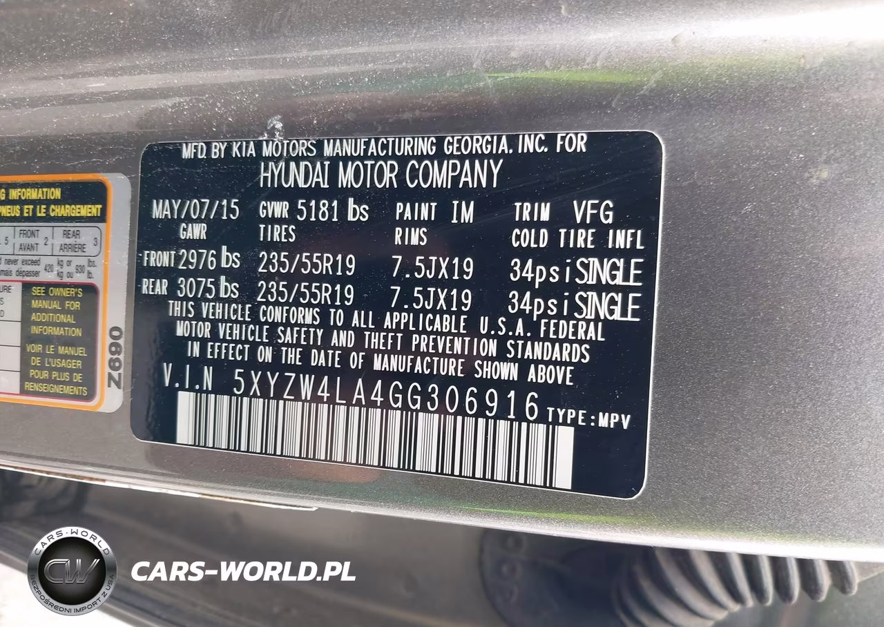 2016 Hyundai Santa Fe Sport 2.0L Turbo VIN:5XYZW4LA4GG306916 - 9