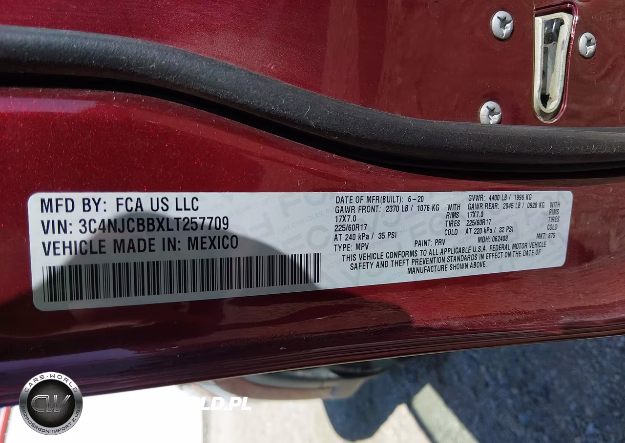 2020 Jeep Compass Sun And Safety Fwd VIN:3C4NJCBBXLT257709 - 9