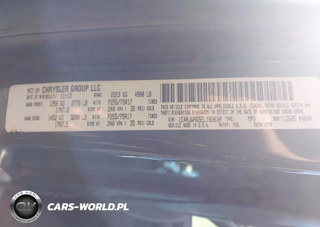 2014 Jeep Wrangler Sport VIN:1C4AJWAG5EL183630 - 9
